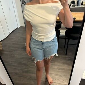 Zara Off-Shoulder Ivory Top